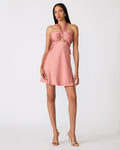 EVIANA Rose Nude Halter Women's Mini Dress | Steve Madden