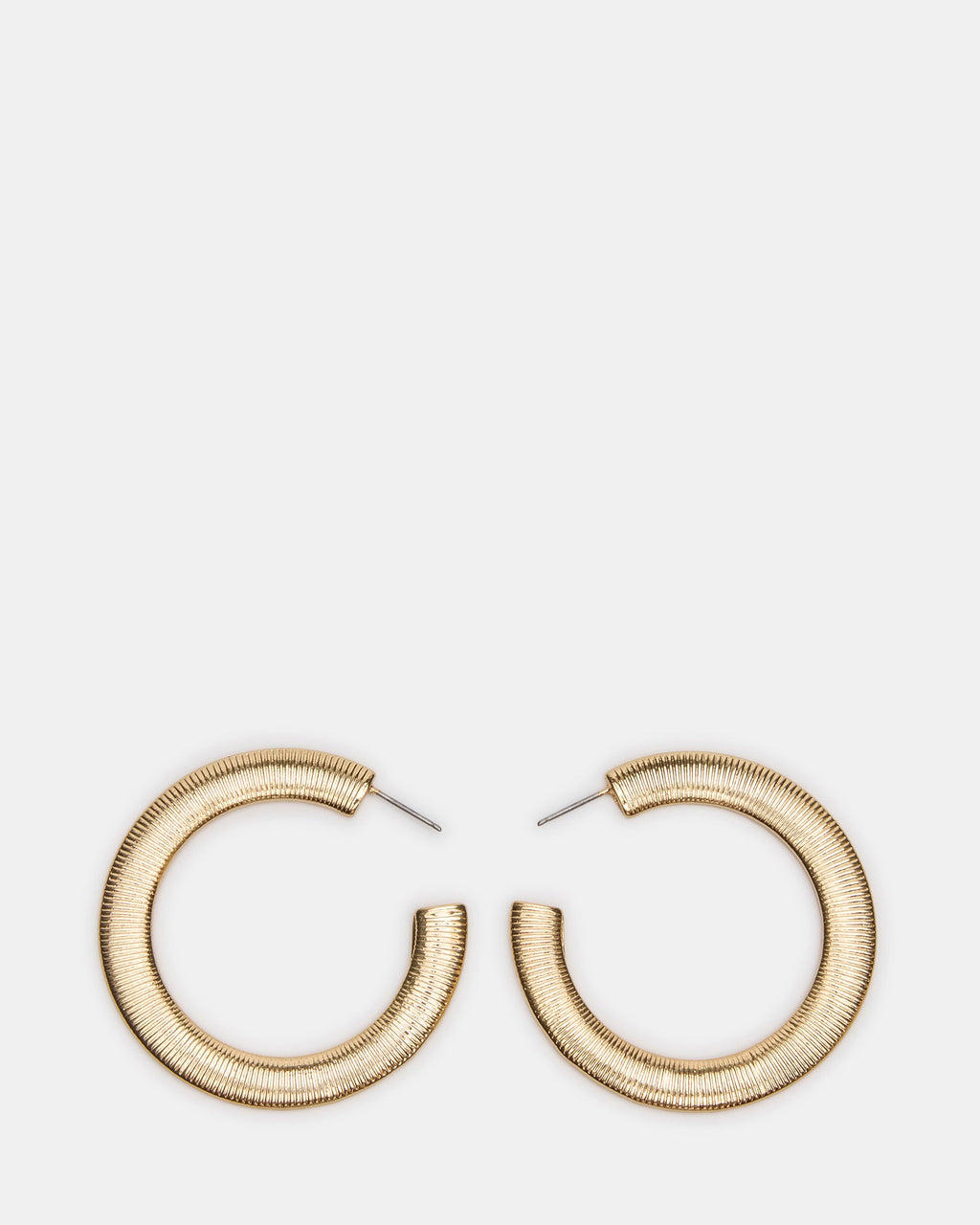 TEXTURED HOOP Gold Women's Earrings | Steve Madden