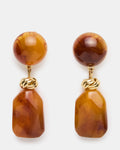 CHUNKY RESIN Brown Women's Drop Earrings | Steve Madden