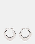 GEOMETRIC HOOP Silver Women's Earrings | Steve Madden