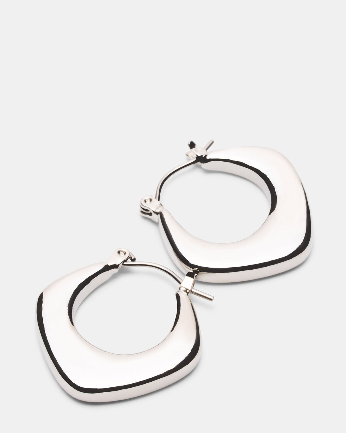 GEOMETRIC HOOP EARRINGS SILVER