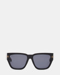 BRAISON Black Frame Cateye Solid Smoke Lens Sunglasses | Steve Madden