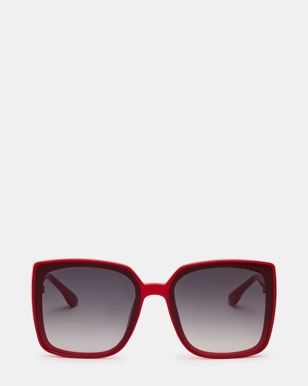 MALERIE Red Frame Square Grey Gradient Lens Sunglasses | Steve Madden