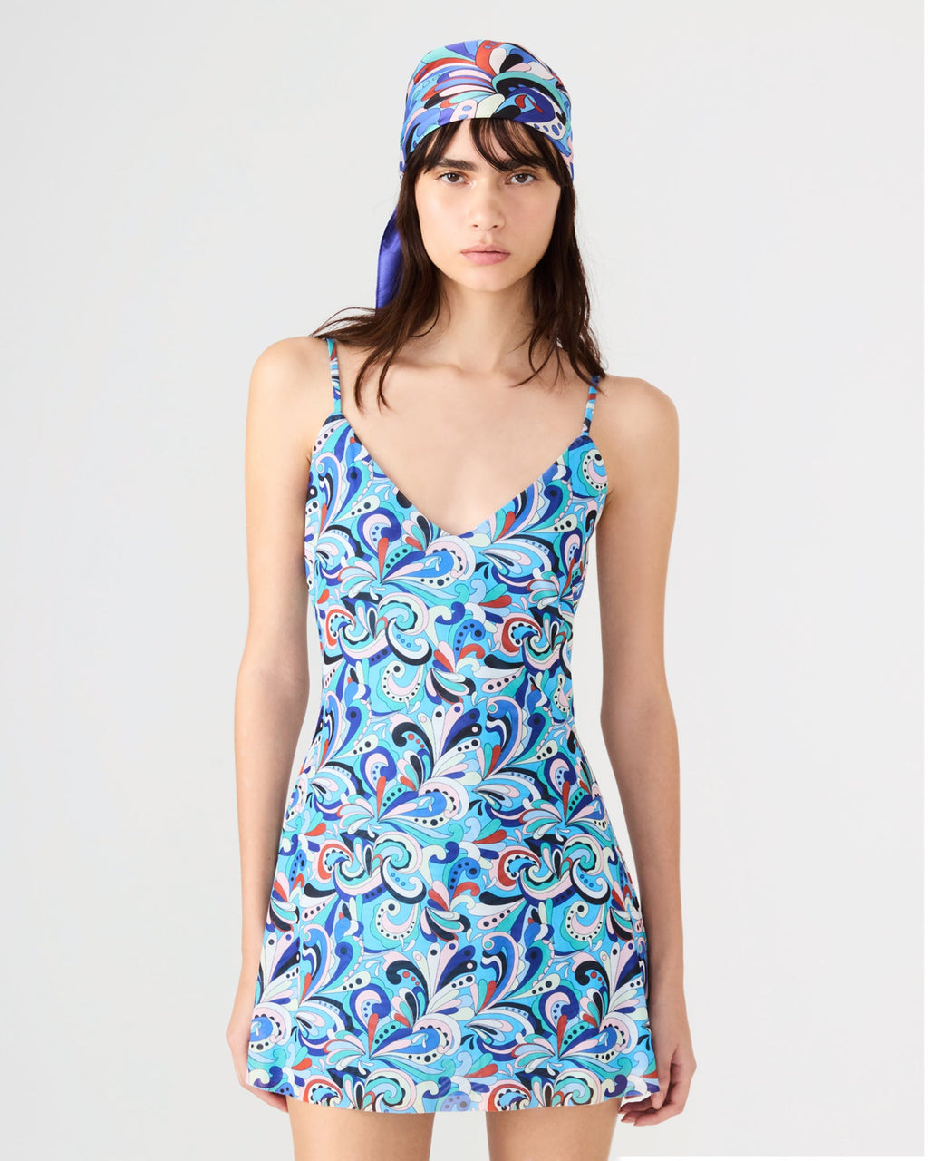 SHEILA DRESS TEAL PAISLEY