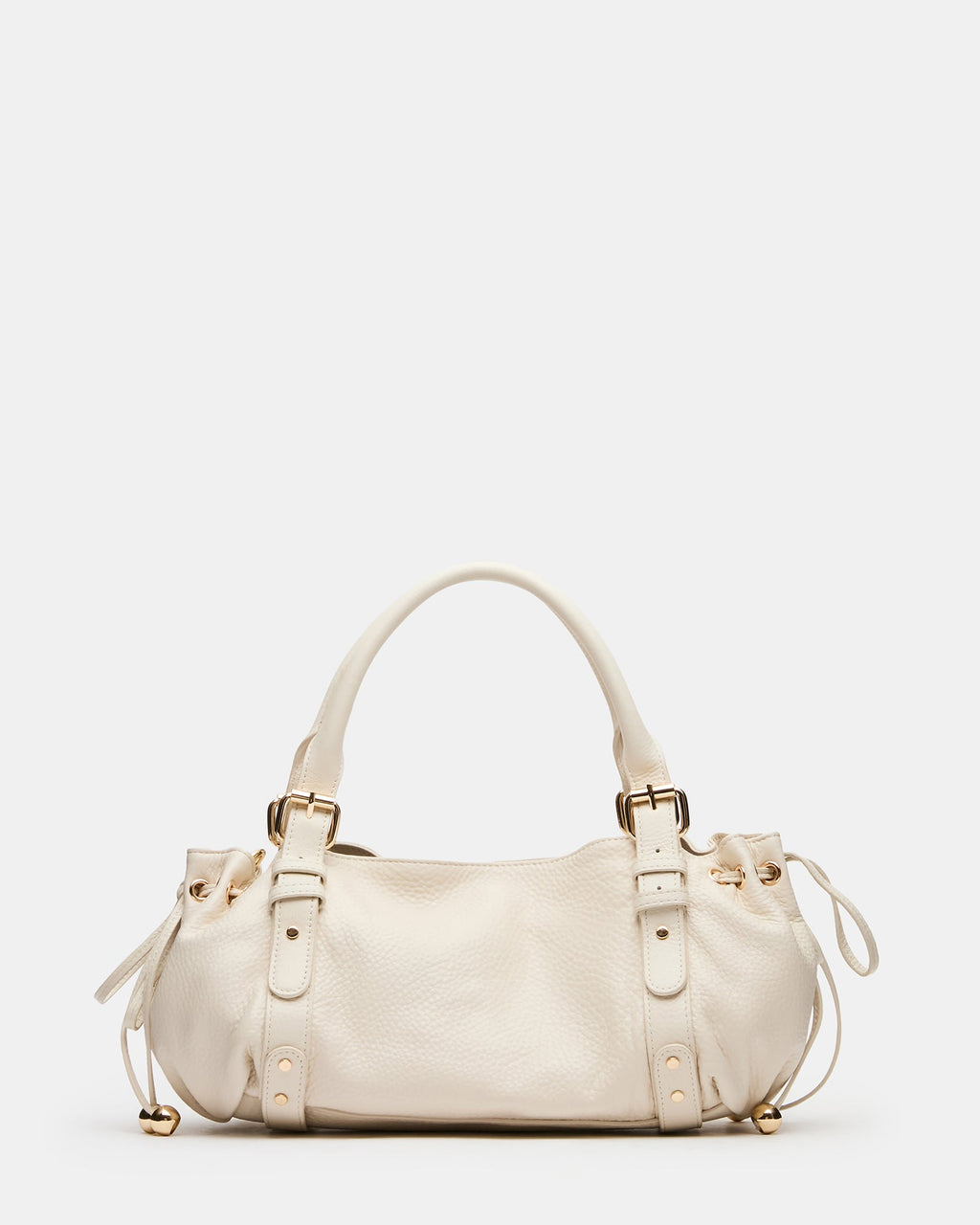 ALBA Cream Leather Slouchy Satchel Top Handle Handbag | Steve Madden