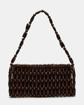 BEXA Chocolate Beaded Marble Shoulder Handbag | Steve Madden