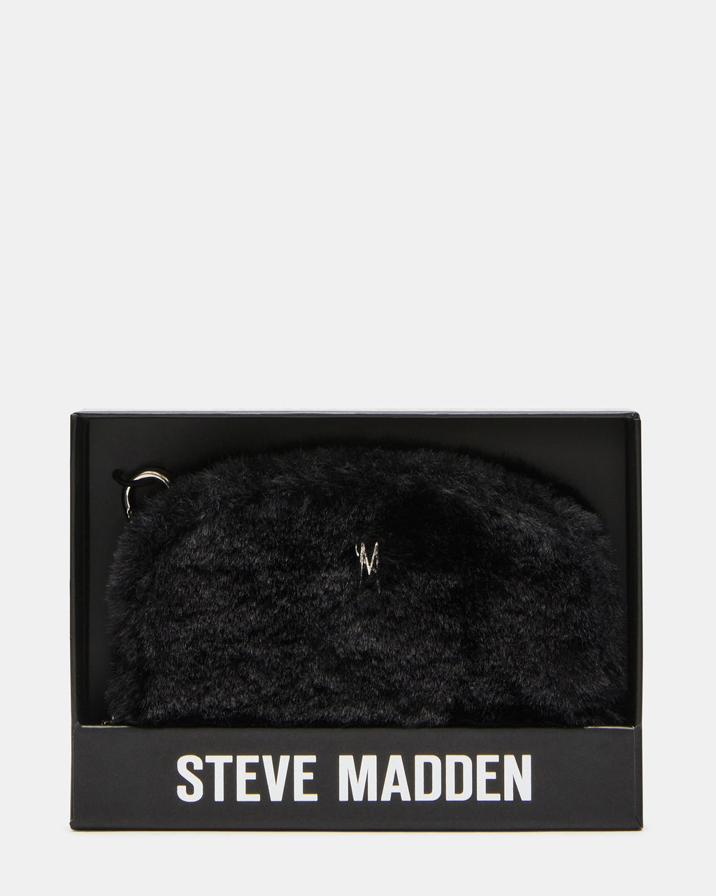 JADEZ Faux Fur Black Dome Wallet Gift Set | Steve Madden