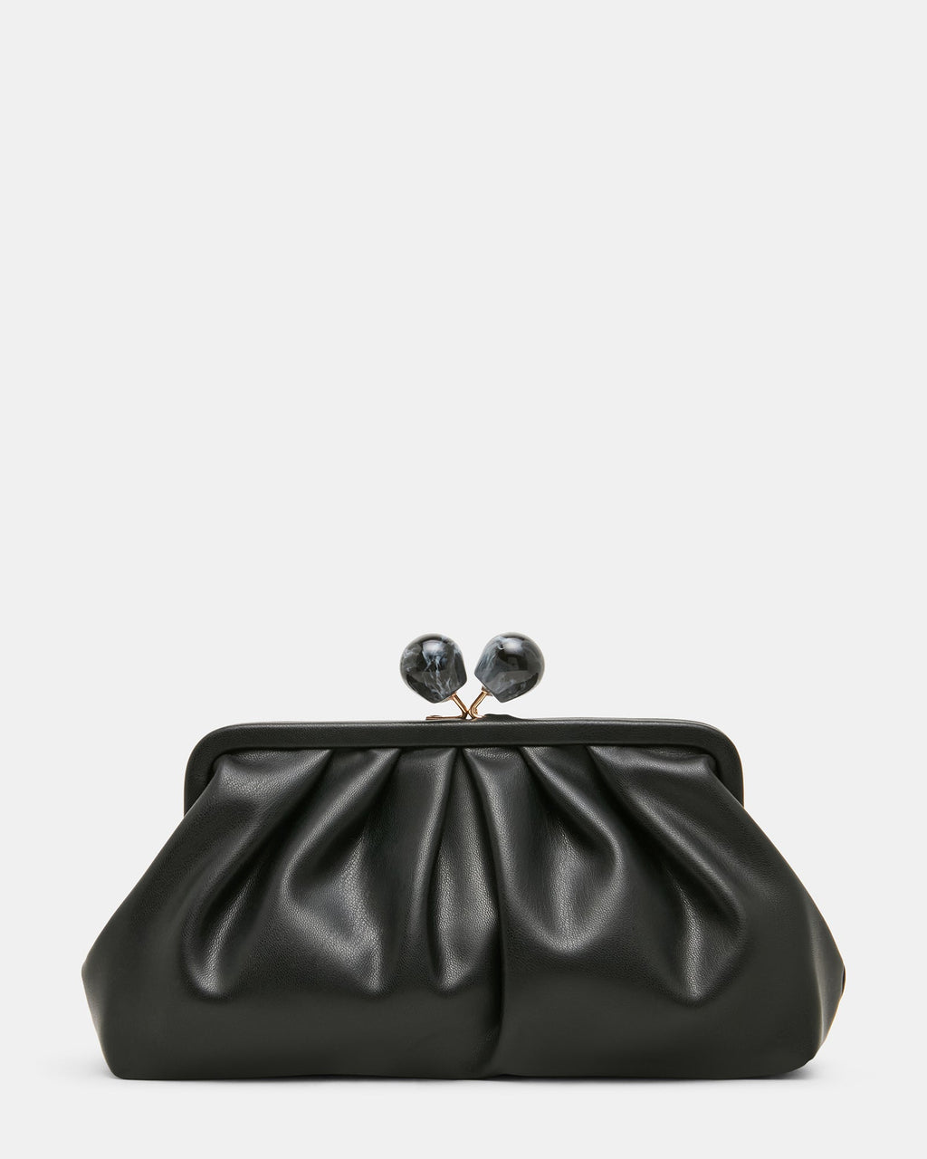 MARISOL Black Kiss-Lock Crossbody Clutch Handbag | Steve Madden