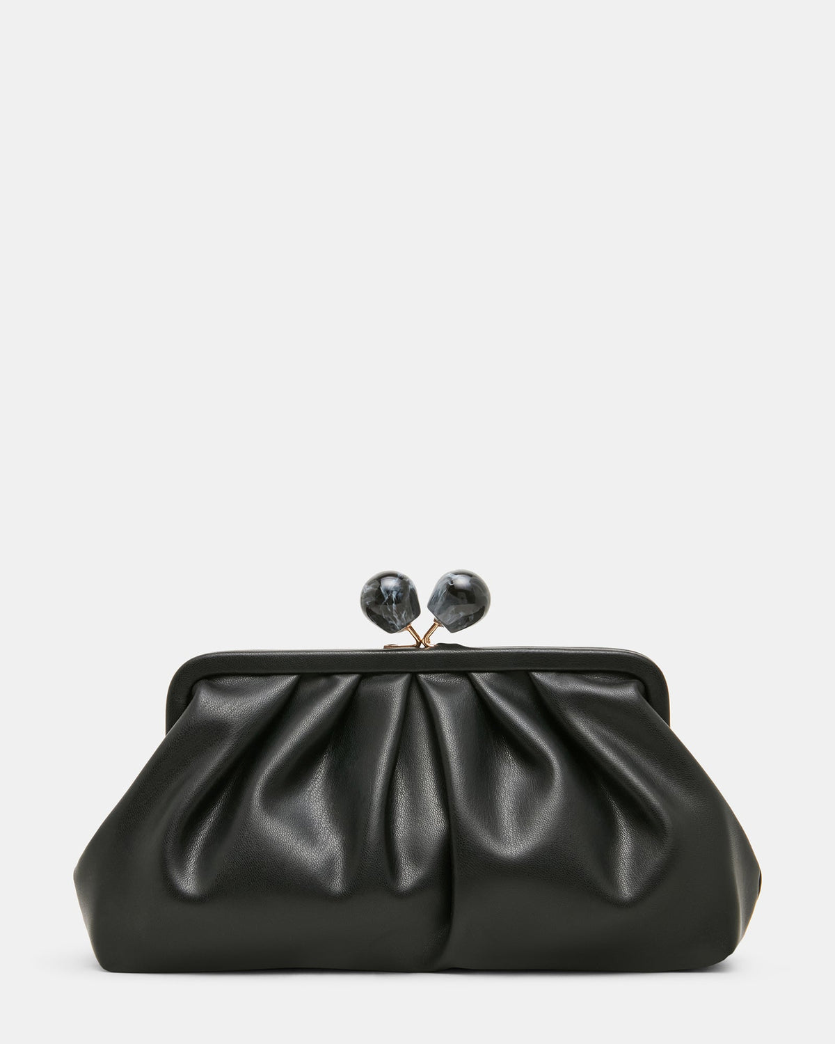 MARISOL Black Kiss-Lock Crossbody Clutch Handbag | Steve Madden