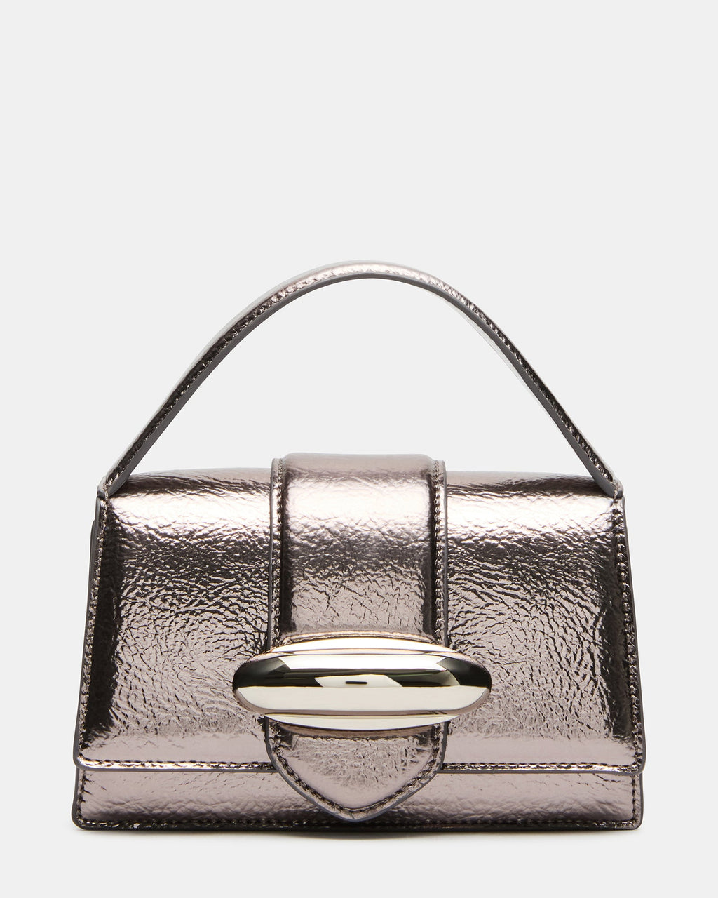 MISHELL Gunmetal Top-Handle Crossbody Mini Handbag | Steve Madden
