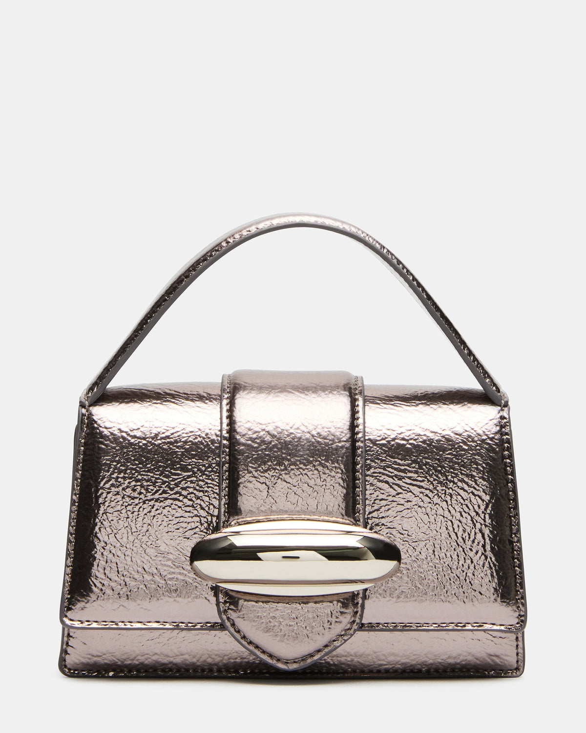 MISHELL Gunmetal Top-Handle Crossbody Mini Handbag | Steve Madden