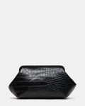 NOVAK Black Crocodile Frame Clutch Handbag | Steve Madden