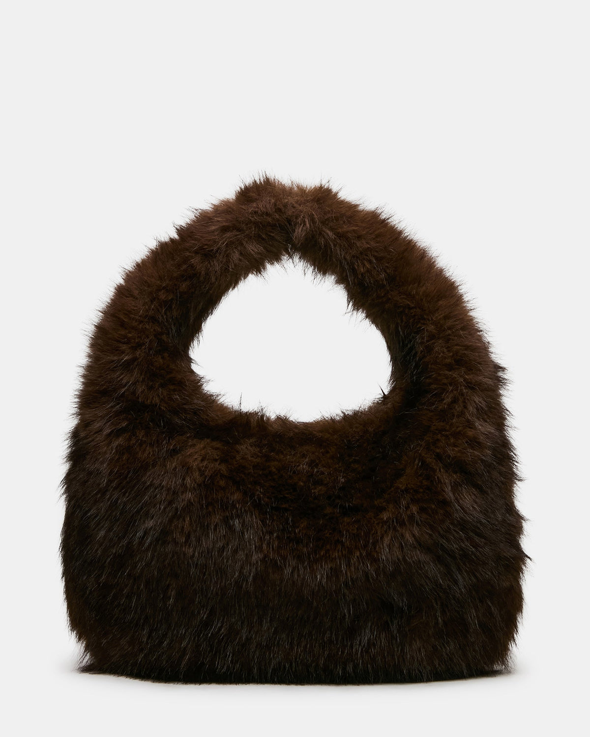 SAGA Brown Faux Fur Shoulder Handbag | Steve Madden