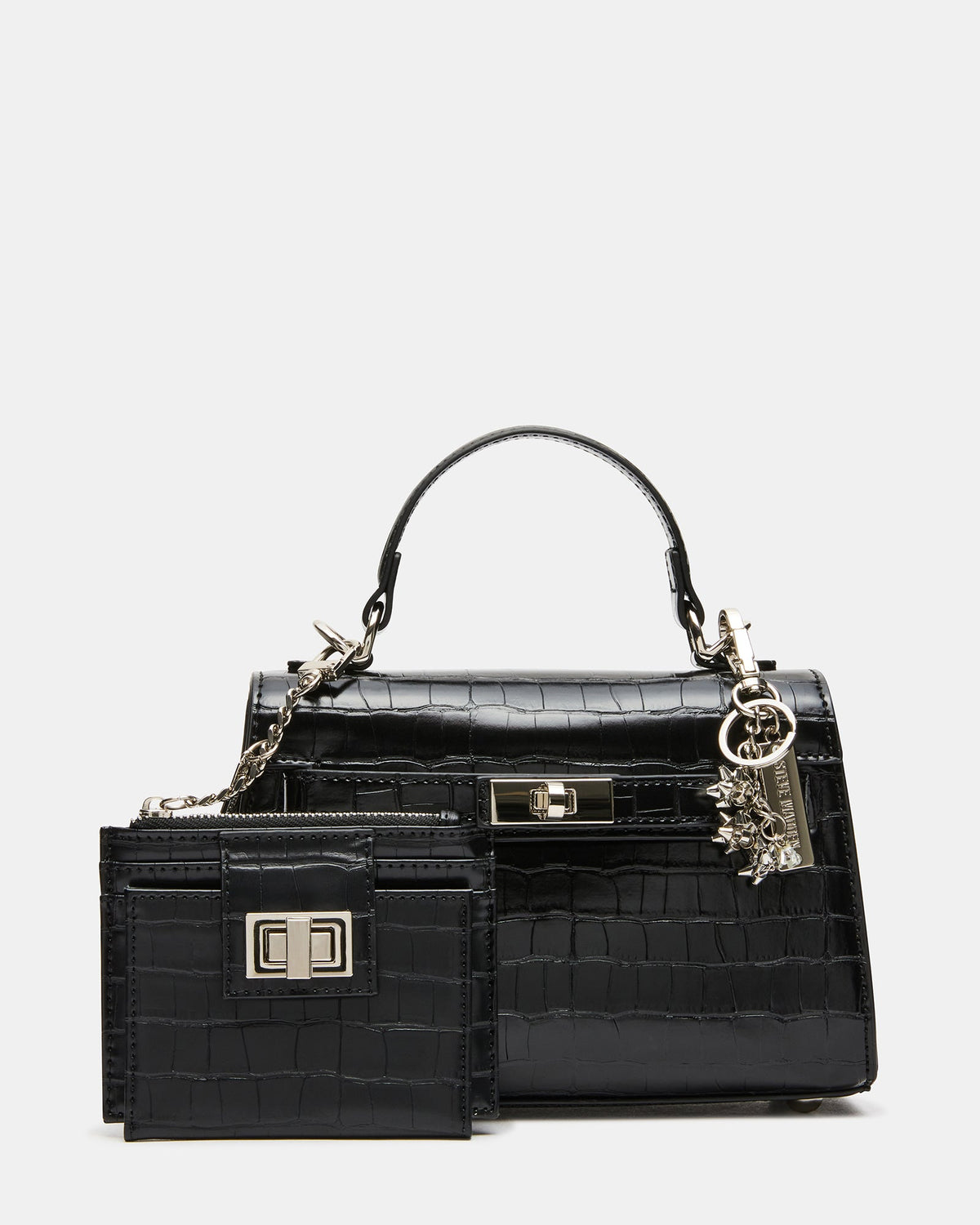 SIGNIFY Black Top-Handle Crossbody Wallet Bag Charms Gift Set | Steve Madden