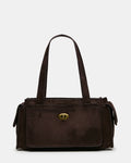 TARO Chocolate Structured Satchel Shoulder Handbag | Steve Madden