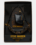 MIKA Black Shoulder Handbag Scarf Charms Gift Set | Steve Madden