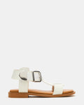 Kids' BRAZIN White Girls' Strappy Flat Sandal | Steve Madden