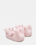 Kids' BUDDIES Pink Faux Fur Bear Slip-On Girls' Flats | Steve Madden