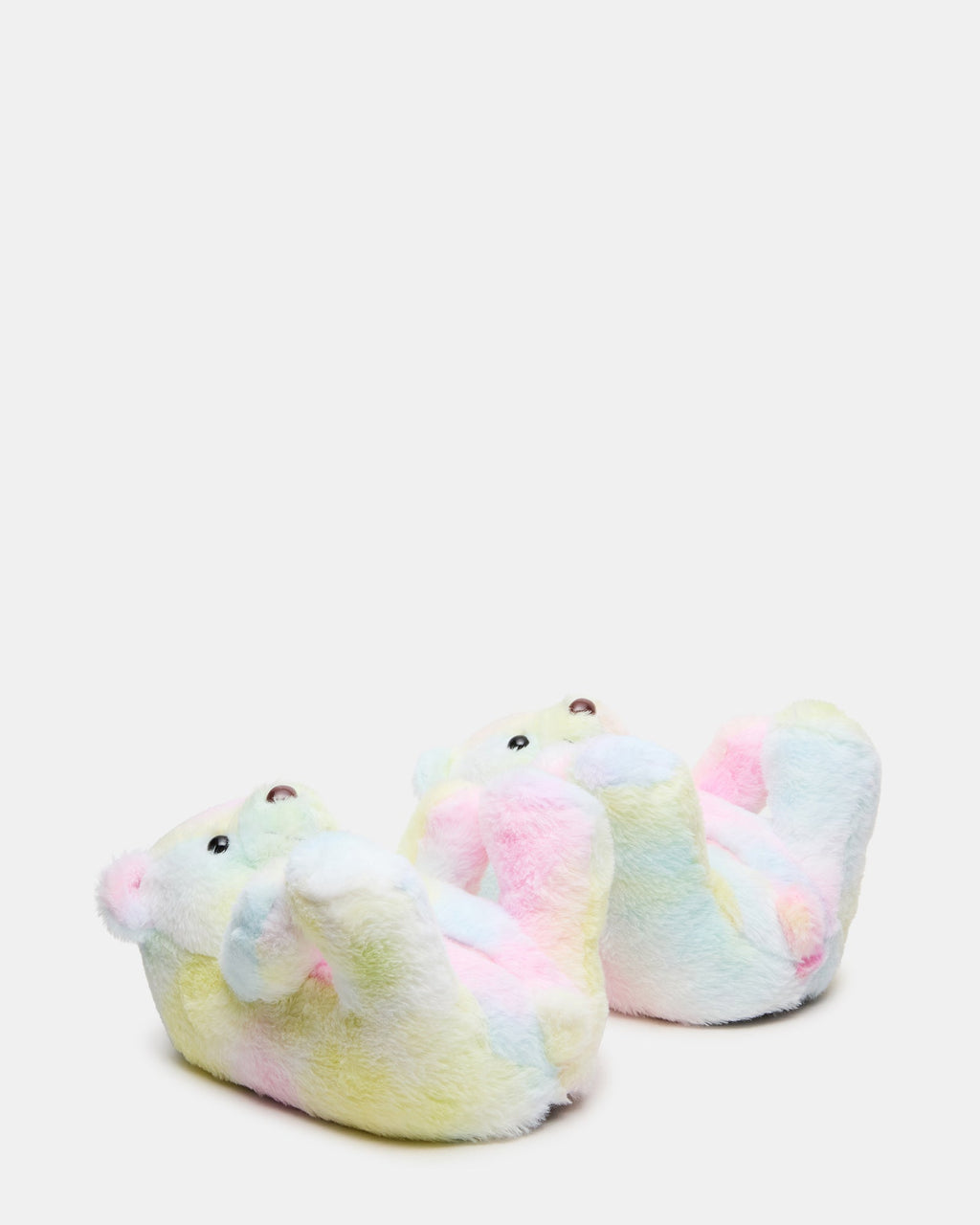 Kids' BUDDIES Tie Dye Faux Fur Bear Slip-On Girls' Flats | Steve Madden