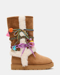 Kids' STEFFIE Cognac Faux Fur Charms Knee-High Girls' Boot | Steve Madden