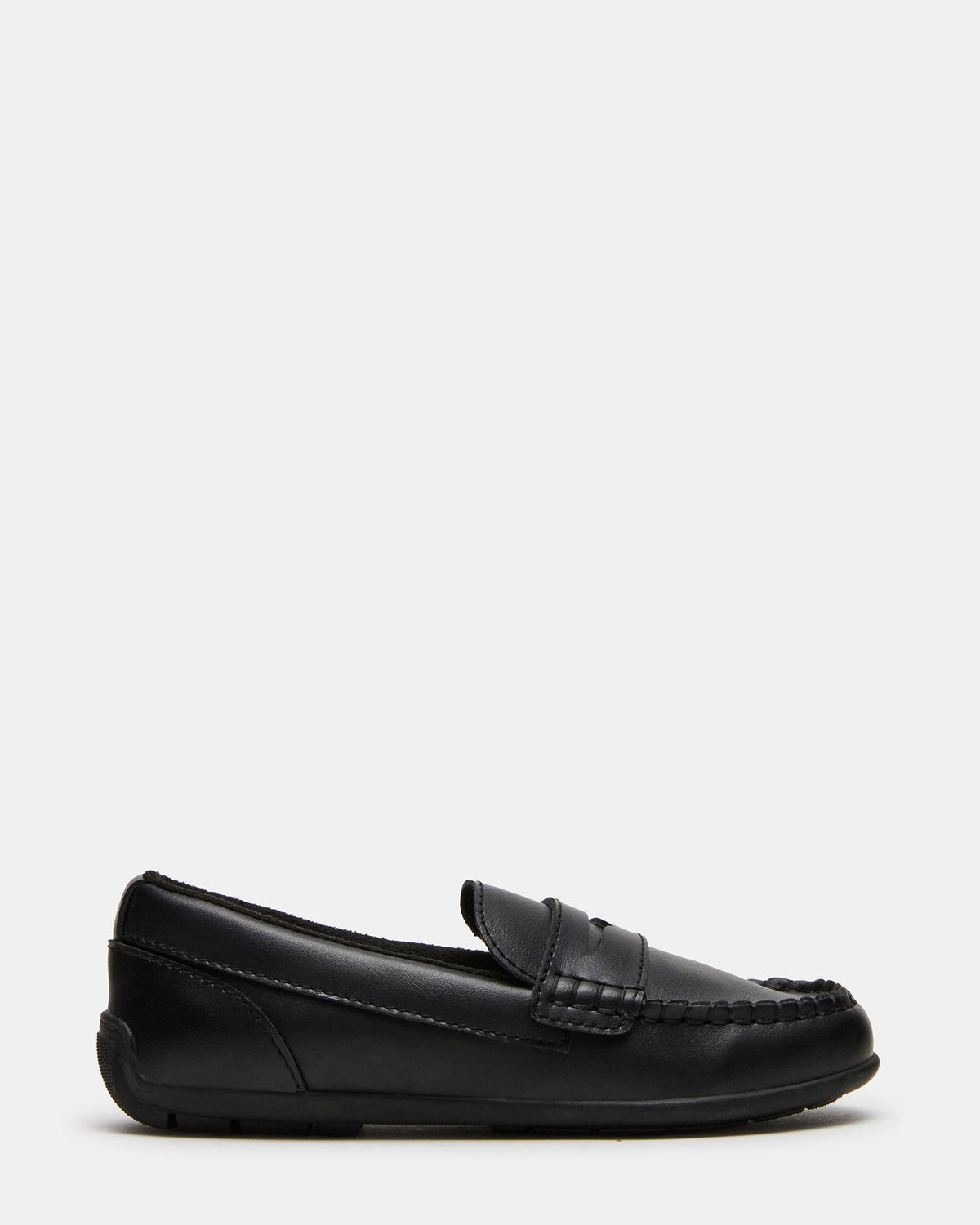Kids' JARED Black Leather Slip-On Dress Boys' Loafer | Steve Madden