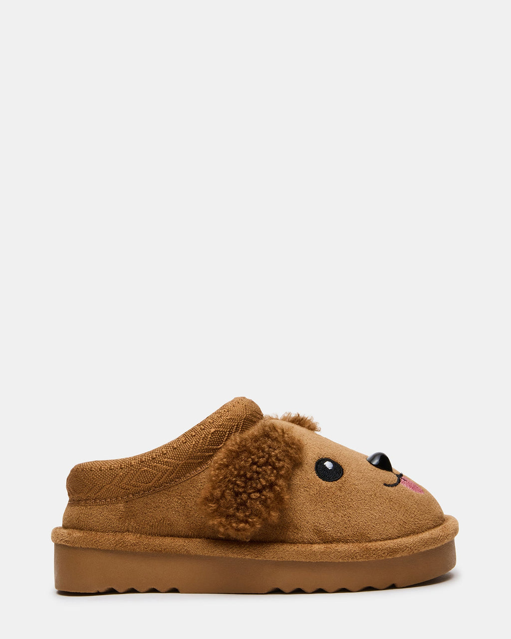 Toddlers' PET Tan Dog Slip-On Mule Faux Fur Girls' Flat | Steve Madden