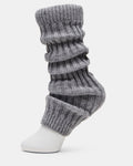 JAZZ LEGWARMERS Heather Grey Knit Ribbed Women's Legwarmer Socks | Steve Madden