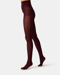 2 PACK SOLID OPAQUE Burgundy Mesh Women's Tights Pack | Steve Madden