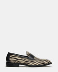 CHARADE Black/White Zebra Slip-On Men's Penny Loafer | Steve Madden