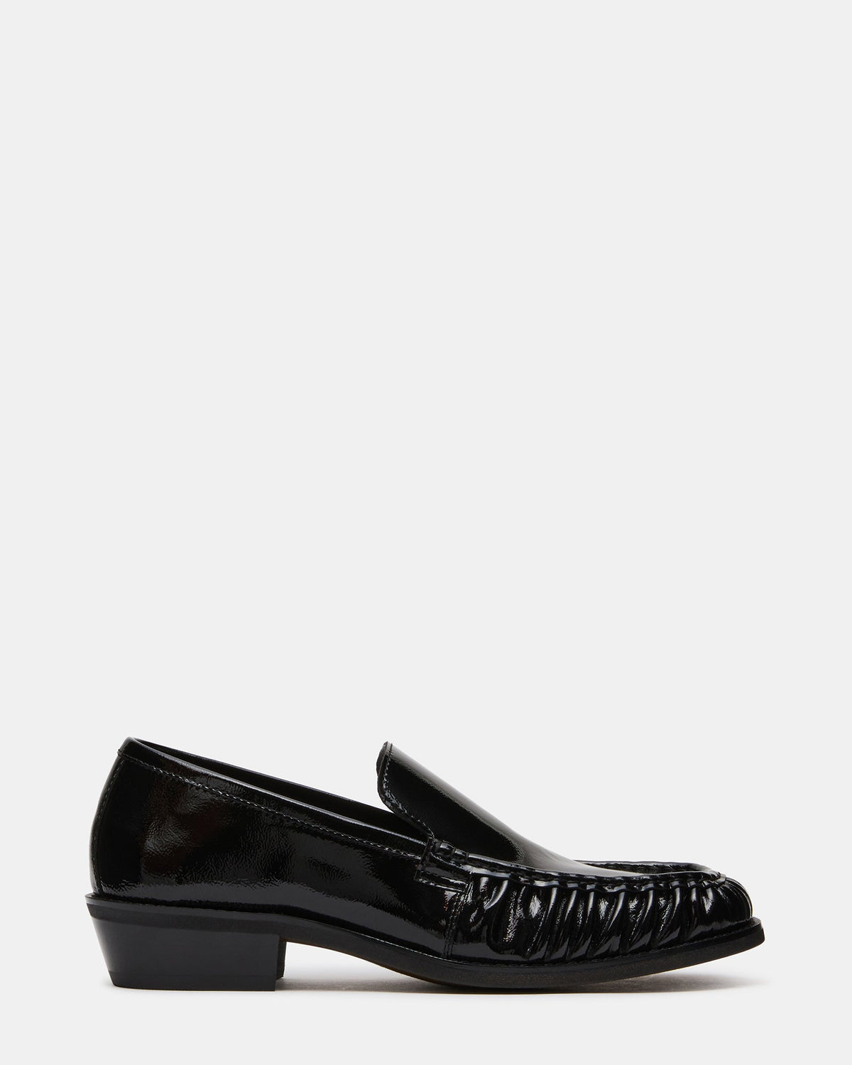 GERONIMO Black Patent Scrunched Square-Toe Slip-On Men's Loafer | Steve Madden