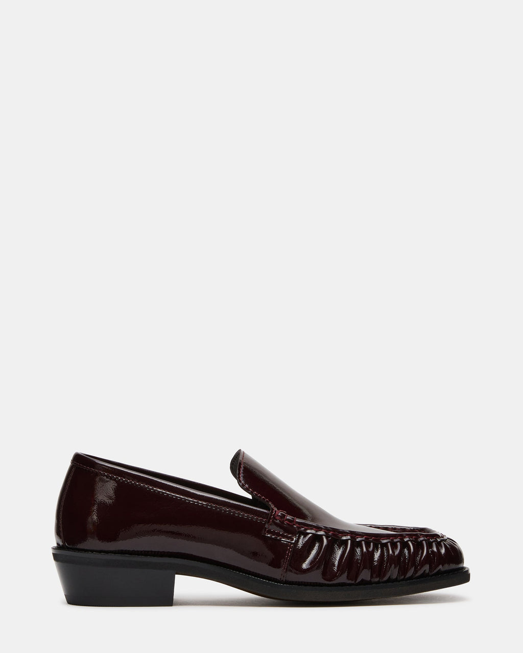 GERONIMO Dark Cherry Patent Scrunched Square-Toe Slip-On Men's Loafer | Steve Madden