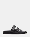 MAIVEN Black Leather Men's Fisherman Sandal | Steve Madden