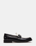 NATAN Black/ White Leather Men's Slip-On Dress Loafer | Steve Madden