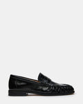 QUINCEY Black Patent Slip-On Men's Loafer | Steve Madden