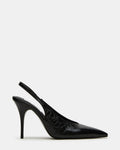 ANDROMEDA Black Leather Slingback Pointed-Toe Stiletto Pump Women's Heel | Steve Madden