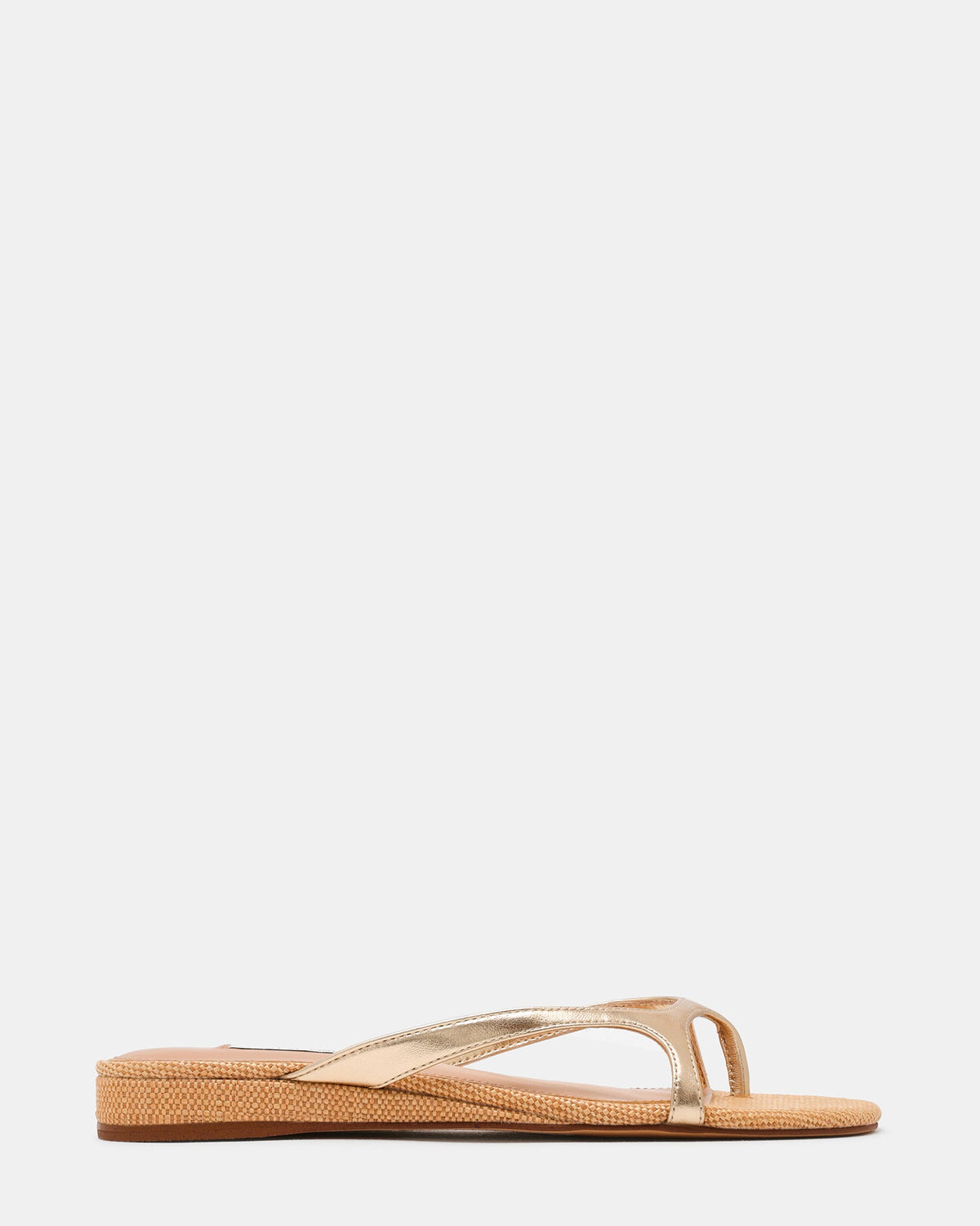 BAMBI Gold Leather Thong Women's Sandal | Steve Madden
