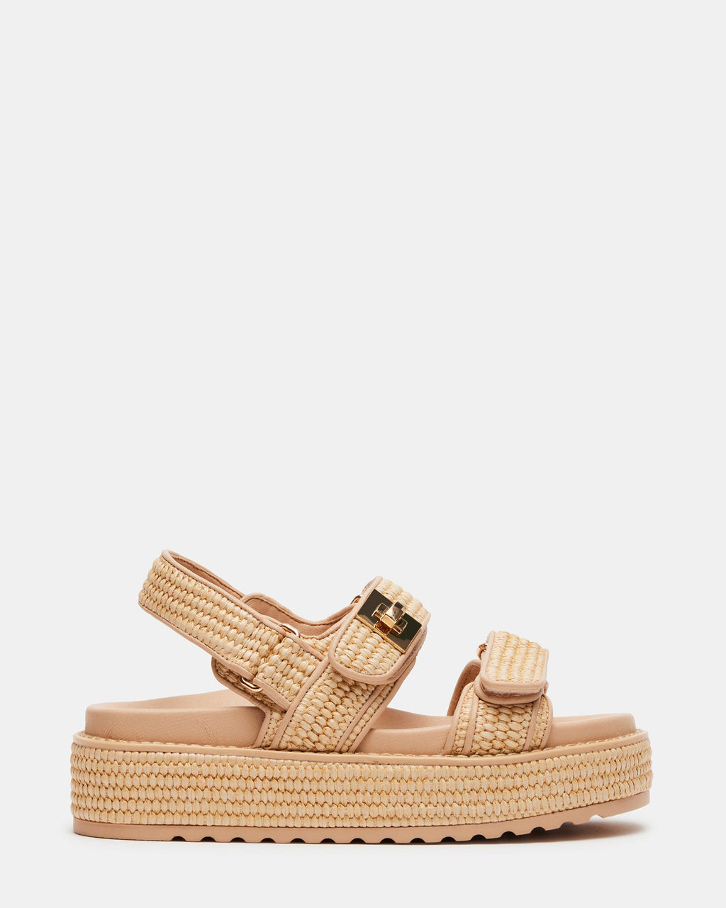 BIGMONA Natural Raffia Leather Women's Platform Sandal | Steve Madden
