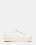 BOBBI White Low-Top Lace-Up Platform Women's Sneaker | Steve Madden