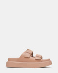 BRYNN Blush Leather Slide Footbed Platform Women's Sandal | Steve Madden