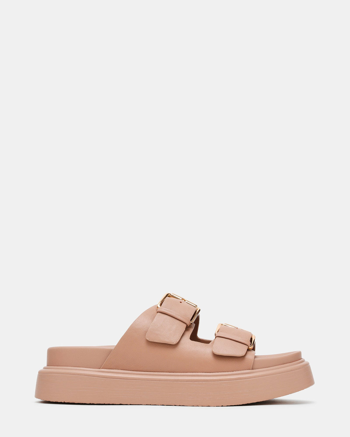 BRYNN Blush Leather Slide Footbed Platform Women's Sandal | Steve Madden