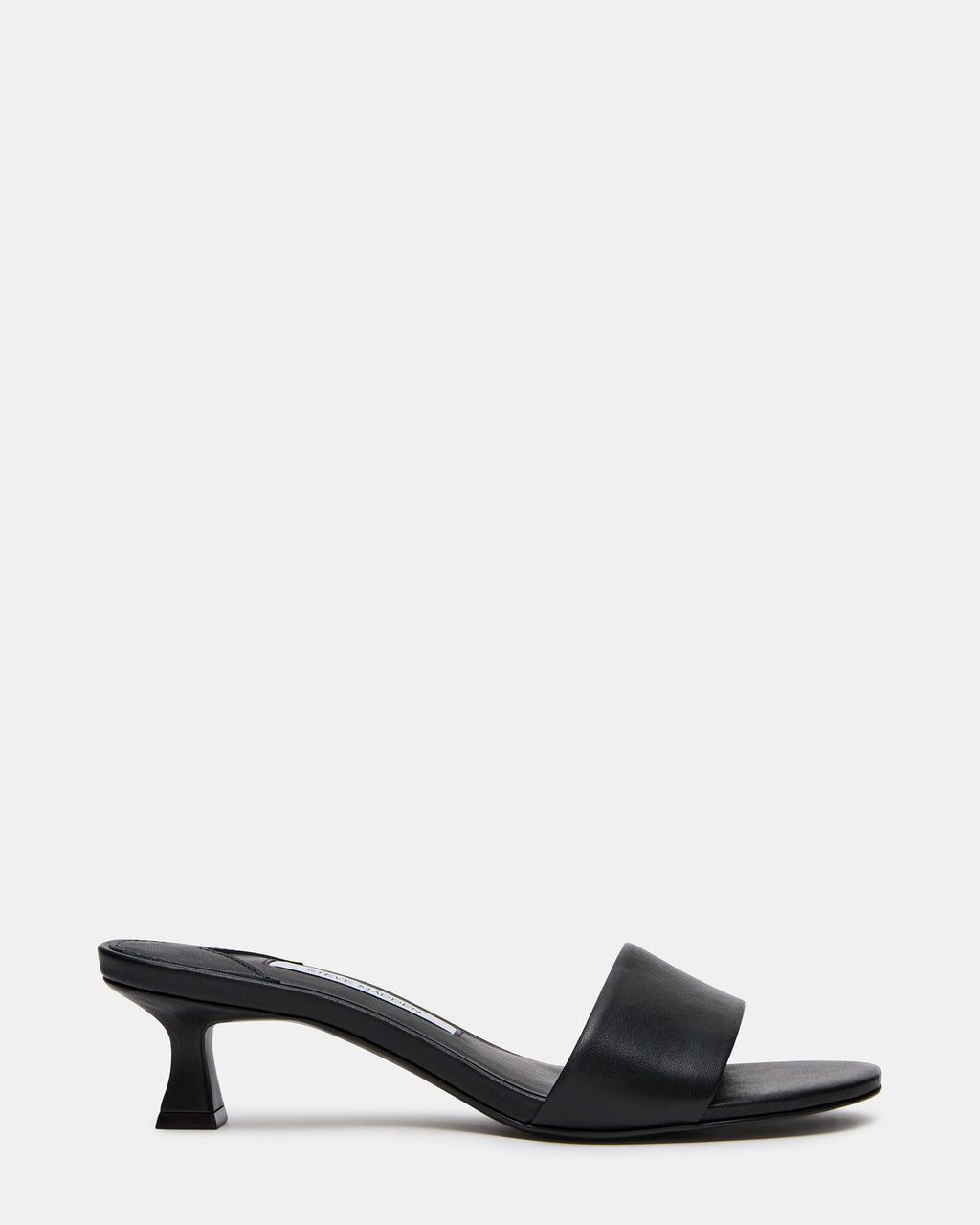 CALLIE Black Leather Mule Women's Kitten Heel | Steve Madden