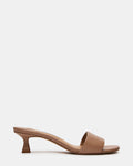 CALLIE Tan Leather Mule Women's Kitten Heel | Steve Madden