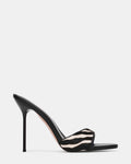 DAVINA Zebra Open-Toe Mule Stiletto Women's Heel | Steve Madden
