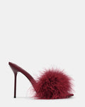 DIVARA Wine Feather Mule Stiletto Women's Heel | Steve Madden