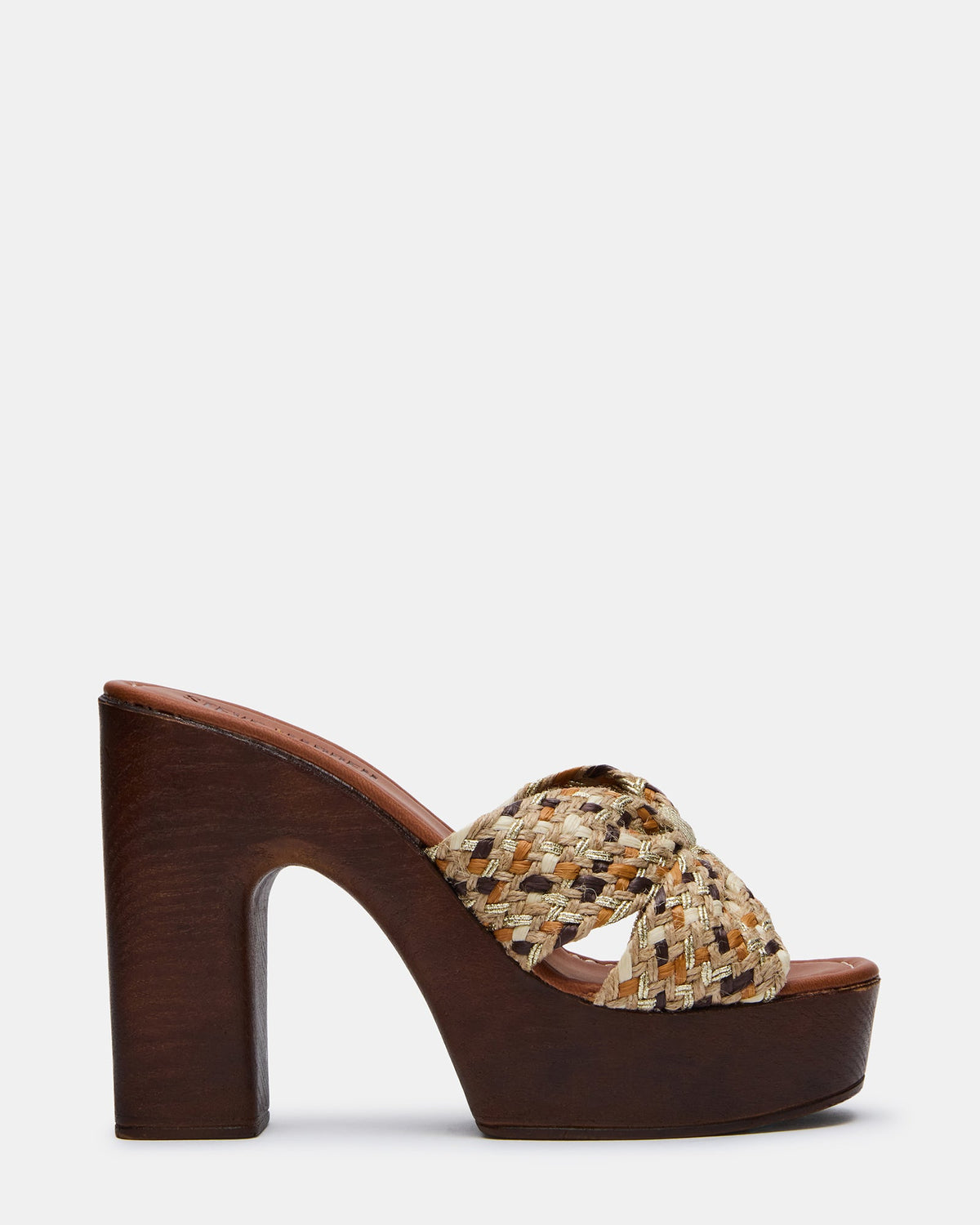 DOTTI Raffia Multi Mule Platform Wood-Bottom Women's Sandal | Steve Madden