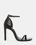 ELECTRA Black Square Toe Thong Heel | Women's Heels | Steve Madden