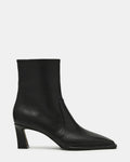 FARE Black Leather Square Toe Women's Ankle Boot | Steve Madden