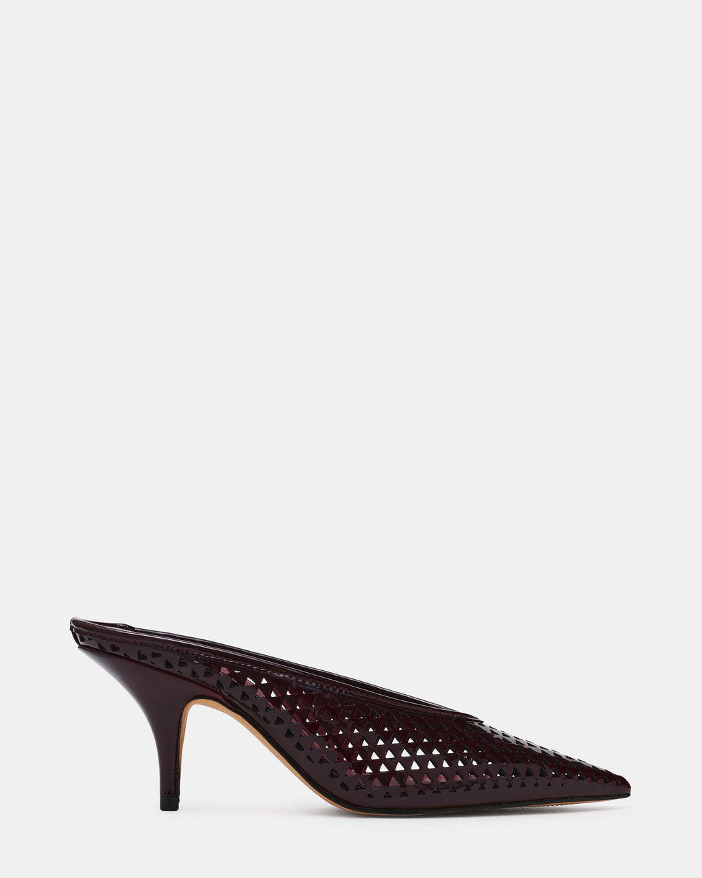 FONZA Perforated Dark Cherry Pointed-Toe Mule Women's Kitten Heel | Steve Madden
