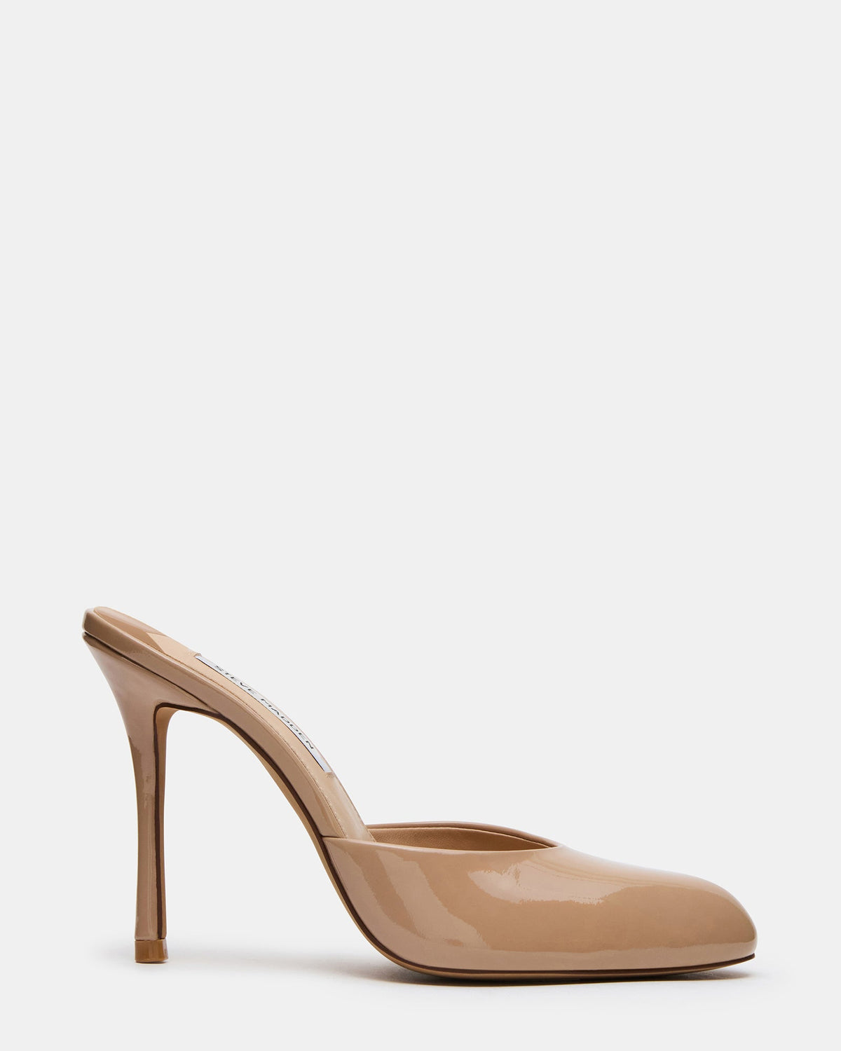 PLUM Tan Patent Mule Stiletto Women's Heel | Steve Madden