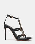 PYTHON Black Rhinestone Snake Stiletto Strappy Women's Heel | Steve Madden